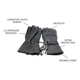 Black Leather Long Motorcycle Gloves - Stylish, Protective, and Comfortable Riding Gear