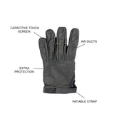 XL/2XL Leather Motorcycle Gloves - Vibration Control Palm