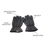 Premium Black Leather Motorcycle Gloves L/XL - Stylish and Protective