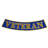 VETERAN Yellow on Blue Bottom Rocker Patch for Vest Jacket