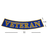 VETERAN Yellow on Blue Bottom Rocker Patch for Vest Jacket