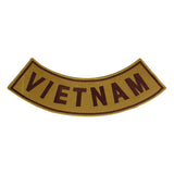 VIETNAM Brown on Gold with Boarder Bottom Rocker Iron on Patch for Biker Vest