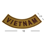 VIETNAM Brown on Gold with Boarder Bottom Rocker Iron on Patch for Biker Vest