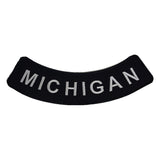 MICHIGAN White on Black Bottom Rocker Patch for Vest Jacket BR371