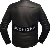 MICHIGAN White on Black Bottom Rocker Patch for Vest Jacket BR371