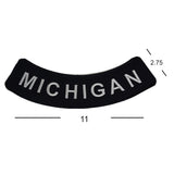 MICHIGAN White on Black Bottom Rocker Patch for Vest Jacket BR371