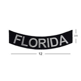 FLORIDA White on Black Bottom Rocker Patch for Vest jacket BR400