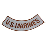 U.S. Marines Copper on White Bottom Rocker Iron on Patch for Biker Vest BR471