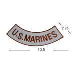 U.S. Marines Copper on White Bottom Rocker Iron on Patch for Biker Vest BR471