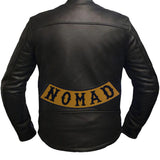 NOMAD Black on Tan Bottom Rocker Iron on Patch for Biker Vest BR473