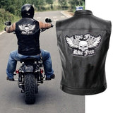 Live Free Ride Free Center Patch for Vest Winged Skull Black and White New