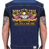 Born to be Free Eagle Center Patch American Made Live Free Ride free for Vest