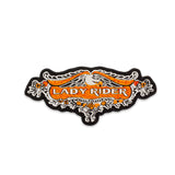 Lady Rider Orange Eagle Iron on Center Patch for Women Vest Jacket