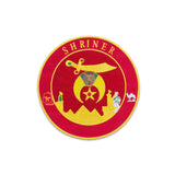 Shriner Red and Yellow in Round Center Patch Iron on for Biker Vest CP194R