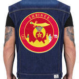 Shriner Red and Yellow in Round Center Patch Iron on for Biker Vest CP194R