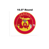 Shriner Red and Yellow in Round Center Patch Iron on for Biker Vest CP194R