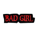 Bad Girl Red White and Black Iron on Small Patch for Women Biker Vest SB468