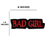 Bad Girl Red White and Black Iron on Small Patch for Women Biker Vest SB468