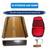 Rose Wood Lap Harp - 19-String Musical Instrument for Artistic Expression