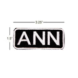 Anna White on Black Iron on Name Tag Patch for Biker Vest NB102