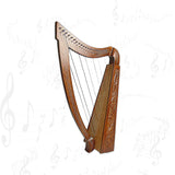 Exquisite 22 Strings Lever Harp | Solid Wood Celtic Irish Rose Harp - Musical Instrument