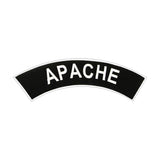 APACHE White on Black Top Rocker Patch for Biker Vest Jacket TR323