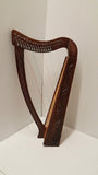 Tall Celtic Irish Rose Harp - 22 Strings Lever Solid Wood - Hand-Engraved Styles