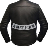 AMERICAN Black on White Bottom Rocker Iron on Patch for Biker Vest BR449