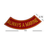 ALWAYS A MARINE Yellow with Boarder Bottom Rocker Patch for Vest BR429