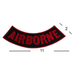 AIRBORNE Red on black Bottom Rocker Iron on Patch for Biker Vest BR445