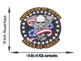 American By Birth Biker By Choice skull US Flag v twin Large Back Patch for Vest Jacket 10 inch-STURGIS MIDWEST INC.