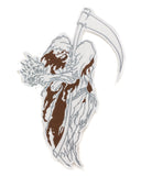 Grim Reaper with Dead Mans Center Patch White Brown for Vest