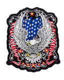 FLYING EAGLE with Flags Red White Blue and Yellow on Black Patch for Vest Jacket-STURGIS MIDWEST INC.