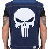 Alien Skull Black on white Center Patch Iron on for Biker Vest CP196