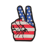 American Flag Peace Sign Hand Small Patch Iron on for Biker Vest SB819