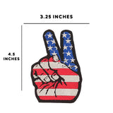 American Flag Peace Sign Hand Small Patch Iron on for Biker Vest SB819