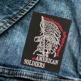 AMERICAN SOLDIERS WITH FLAG Iron on Small Patch for Biker Vest SB899