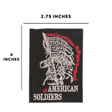 AMERICAN SOLDIERS WITH FLAG Iron on Small Patch for Biker Vest SB899