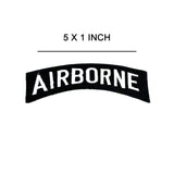 Top Rocker Patch for Biker Vest Jacket | AIR BORNE White on Black