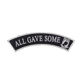 ALL GAVE SOME POW MIA White on Black Top Rocker Patch for Biker Vest Jacket TR302