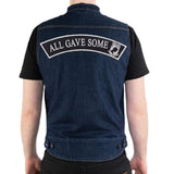 ALL GAVE SOME White on Black Top Rocker Patch for Biker Vest Jacket TR281