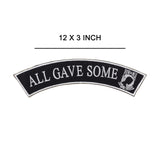 ALL GAVE SOME POW MIA White on Black Top Rocker Patch for Biker Vest Jacket TR302