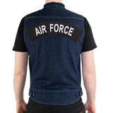 AIR FORCE White on Black Top Rocker Patch for Biker Vest Jacket TR318