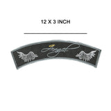 Angel Silver on Black Iron on Top Rocker Patch for Biker Vest Jacket TR403