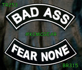 Bad Ass Fear None 2 Patches Set Sew on for Vest Jacket