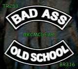 Bad Ass Old School 2 Patches Set Sew on for Vest Jacket