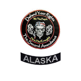 ALASKA Defend Your Rights the 2nd Amendment 2 Patches Set for Vest Jacket