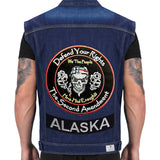 ALASKA Defend Your Rights the 2nd Amendment 2 Patches Set for Vest Jacket