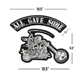 All Gave Some Grim Reaper Writing Motorcycle Iron on 2 Patches Set for Biker Vest