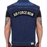 AIR FORCE MOM White on Black Top Rocker Patch for Biker Vest Jacket TR341